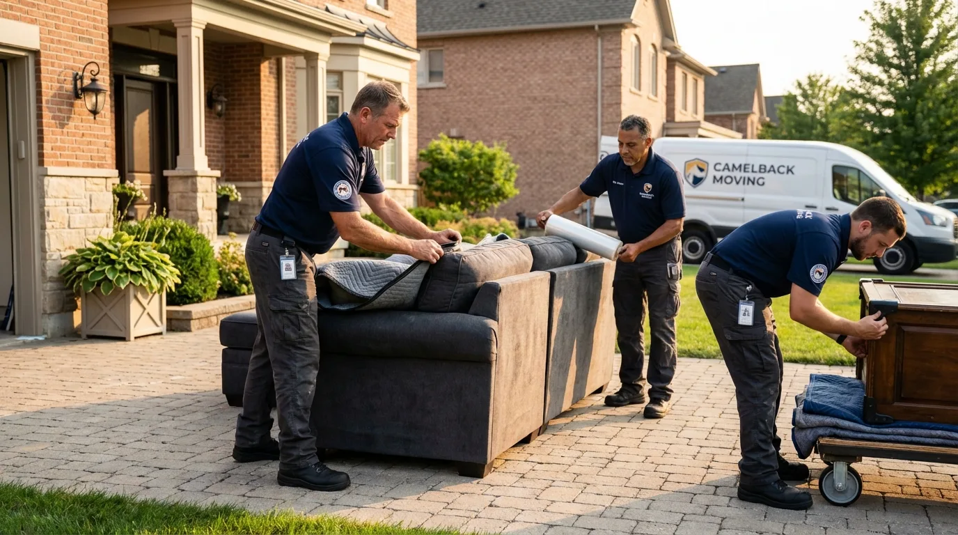 Large estate moving crew wrapping furniture in Jensen Beach, FL