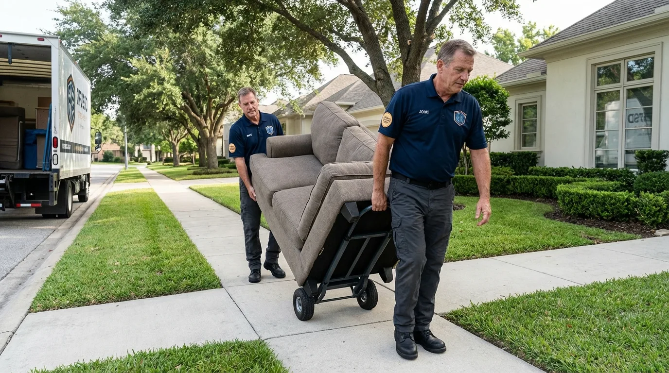 Local residential moving crew loading furniture in Jensen Beach, FL